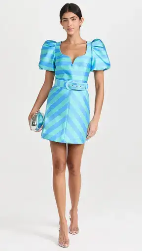 Rebecca Vallance Seychelles Mini Dress Blue Multi Size 12
