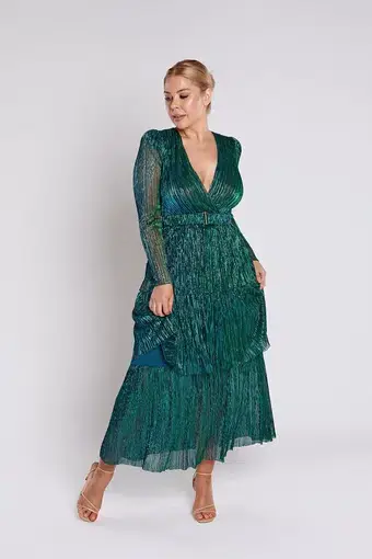 Sheike All That Sparkles Maxi Dress Emerald Size 12 