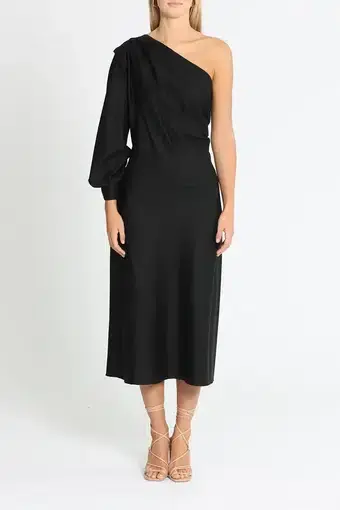 Arnsdorf Wendy Midi Dress in Black Size 12