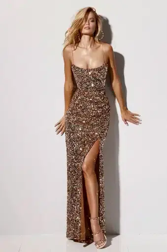 Love Nookie Confetti Gown Rose Gold Size 8