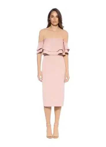 Keepsake Two Fold Dress Dusty Pink Size 10