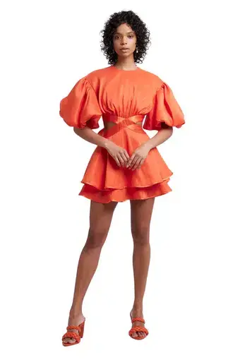 Aje Gracious Cut Out Mini Dress in Saffron Size 12