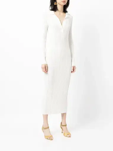 Manning Cartell Ribbed Knit Polo Dress Ecru White Size XS / AU 6