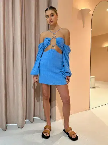 Rumer the Label Amoura Mini Dress Blue Size S / AU 8