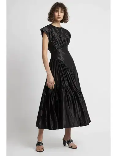 Aje Serendipity Reflection Midi Dress in Black Size AU 16