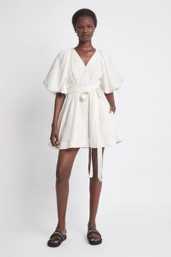 Aje Evermore Belted Mini Dress in Ivory Size 6