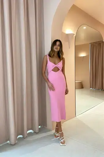 Bec & Bridge Joelle Midi Dress Pink Size 14