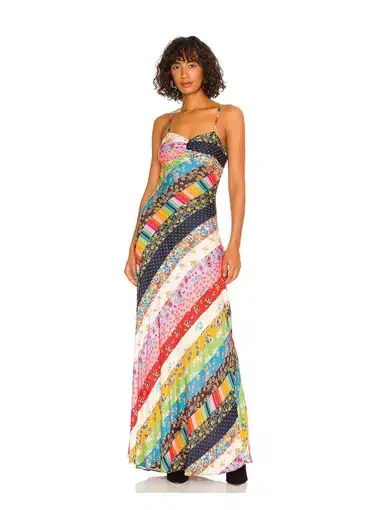 Free People Fiona Maxi Dress Multi Size 8 