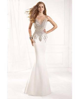 Tarik Ediz - 93029 Artisan Beaded Illusion Gown