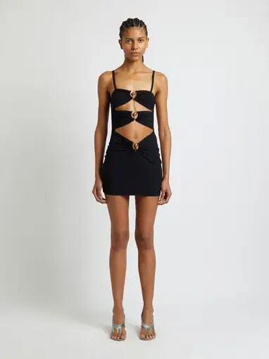 Christopher Esber Pierced Orbit Mini Dress Black Size 6