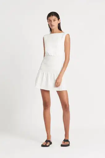 Sir the Label Lorena Open Back Mini Dress White Size 12 