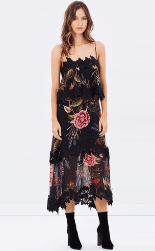Peony floral overlay dress