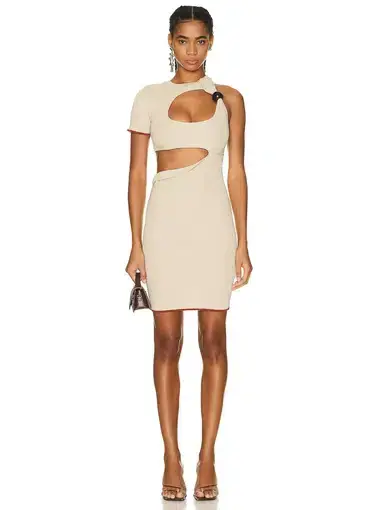 Jacquemus La Robe Brilho Dress in Beige Size AU 8