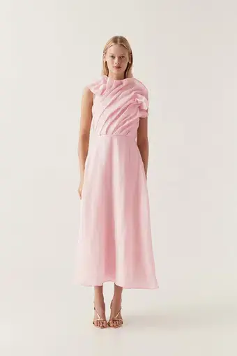 Aje Genesis Midi Dress in Soft Pink Size 14