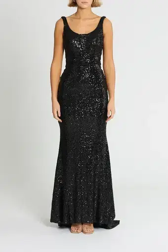 Tina Holly Annalise Sequin Gown in Black Size 8