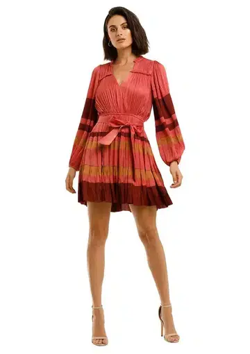 Ulla Johnson Alia Long Sleeve Short Dress in Cerise Size 12