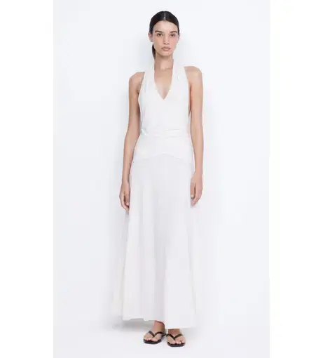 Bec & Bridge The Blanche Halter Maxi Dress Ivory Size 6 