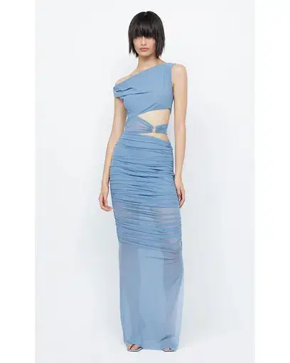Bec & Bridge Whorl Asym Maxi Dress Meridian Blue Size AU 6