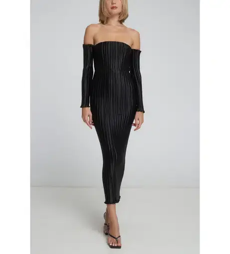 L’Idee Gatsby Midi Gown Black Size 6