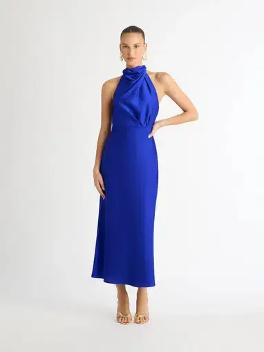Sheike Jasmine Midi Dress Cobalt Blue Size 6 