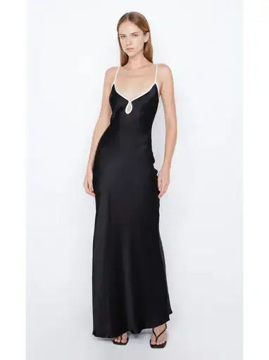 Bec & Bridge Cedar City Maxi Dress in Black/Ivory Size AU 10
