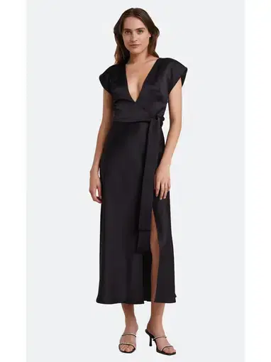Bec & Bridge The Dreamer Wrap Dress Black Size AU 10
