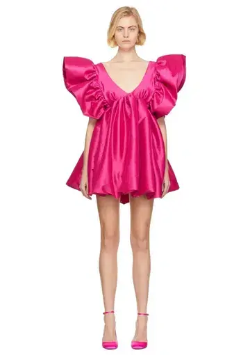 Kika Vargas Adri Ruffled Mini Dress Pink Size S / AU 8