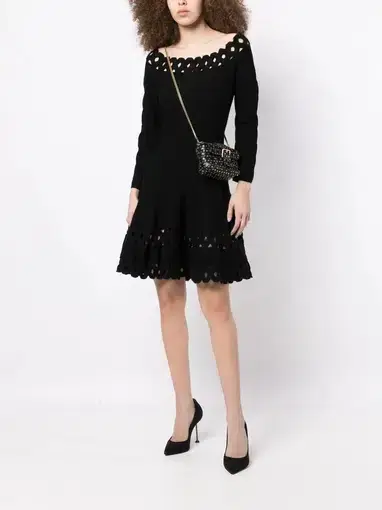Emporio Armani Madonna Cutout A Line Dress Black Size IT 40 / AU 12