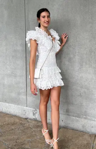 Ivory and Chain Mojito Mini Dress in White Size S / AU 8