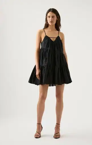 AJE Seraphina Swing Mini Dress Black Size 12