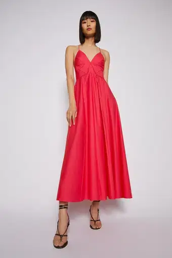 Scanlan Theodore Parachute Cotton Strappy Dress in Fuchsia Pink Size AU 8