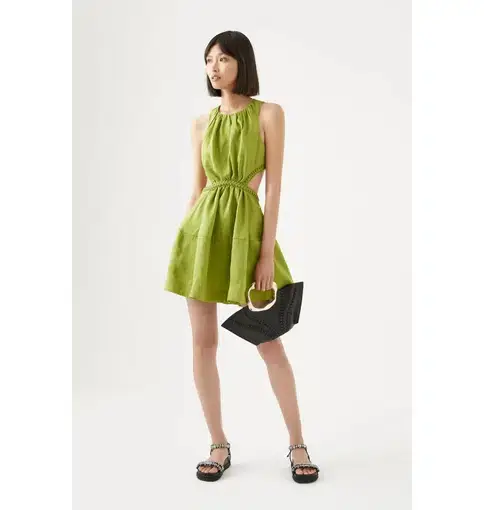 Aje Voyage Braided Mini Dress in Green Size AU 10