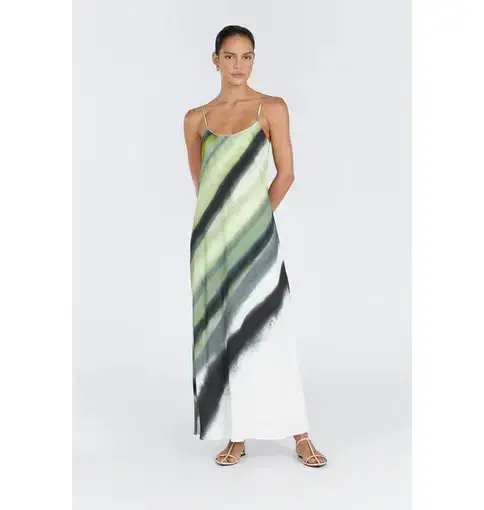 Dissh Athena Slip Maxi Dress Green Size AU 6