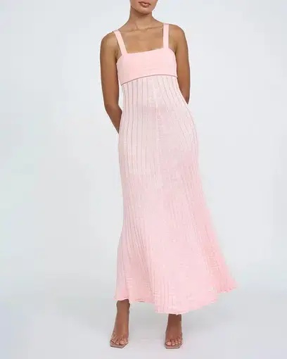 By Johnny Adelita Knit Midi Dress in Marle Pink Size M / AU 10