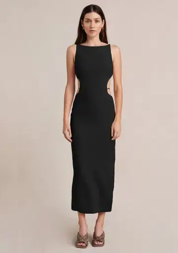 Bec & Bridge Cammi Cut Out Midi Dress Black Size 12