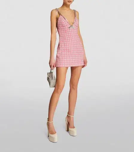 Area NYC Deco Bow Mini Dress Pink Size Au 6