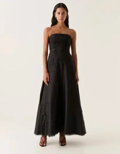 AJE Soundscape Maxi Dress Black Size AU 8