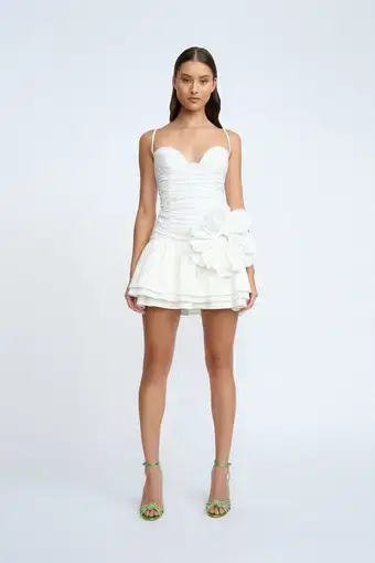 By Johnny Samantha Ruffle Mini Dress White Size 8
