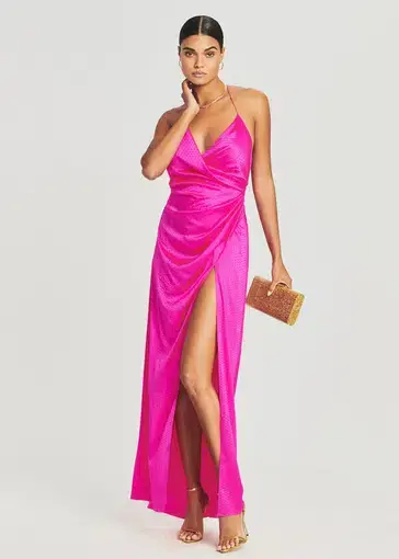 Retrofete Ceres Crystal Halterneck Gown Pink Size 10