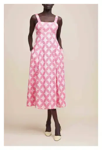 Acler Tate Midi Dress in Pink Mix Size 8