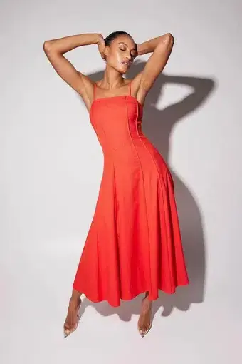 Mossman Skyline Maxi Dress Red Size AU 10
