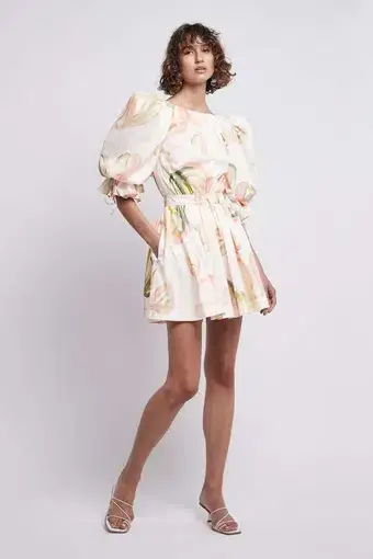 Aje Imprint Mini Dress in Painterly Laceleaf Print
Size 10