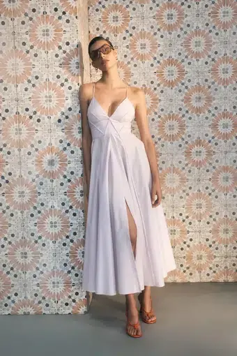 Scanlan Theodore Parachute Cotton Strappy Dress Lilac Size XS / AU 6