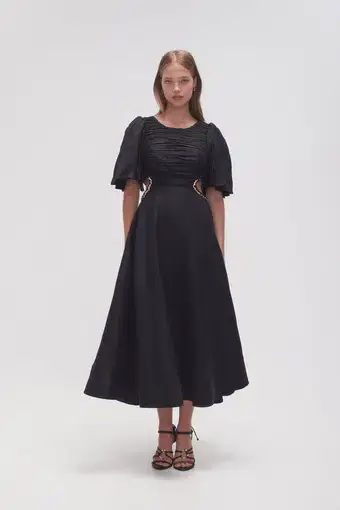 Aje Monica Chainlink Midi Dress Black Size 8