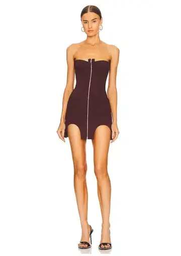 Dion Lee Double Arch Bustier Mini Dress in Oxblood Size 6