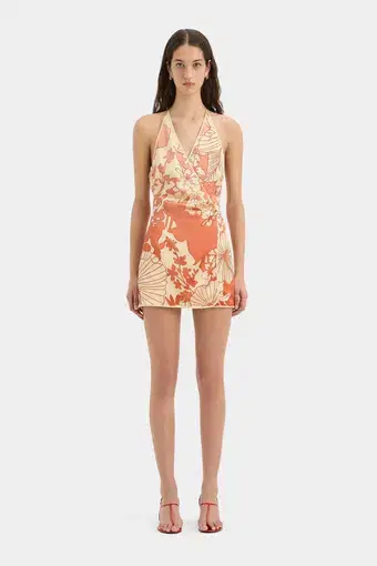 Sir the Label Como Twist Mini Dress Paradiso Print Size 8
