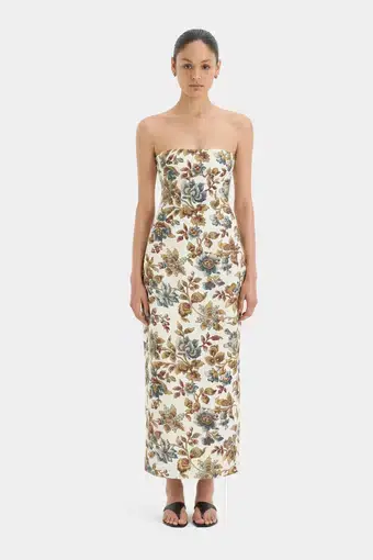 Sir the Label Eleanora Column Midi Dress Viola Floral Print SIze 0P / AU 6 Petite