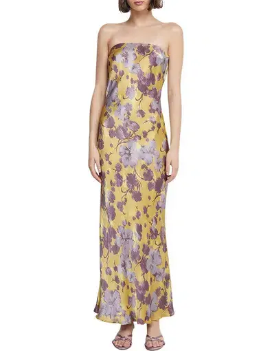 Bec & Bridge Moondance Strapless Maxi Dress Golden Violet Size XS / AU 6