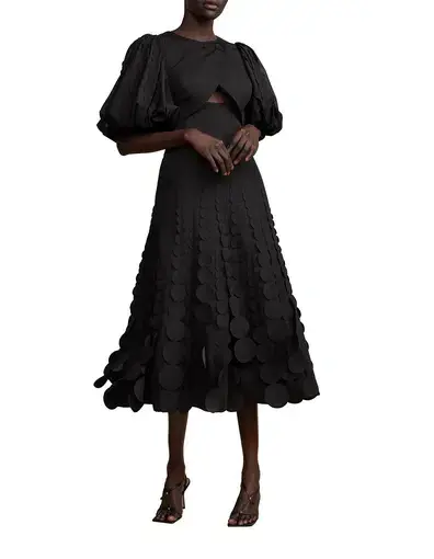 Acler Thurston Short Sleeve Midi Dress Black Size 8