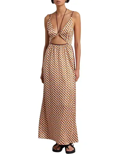 Bec & Bridge Casablanca Cut Out Maxi Dress Multi Size 8